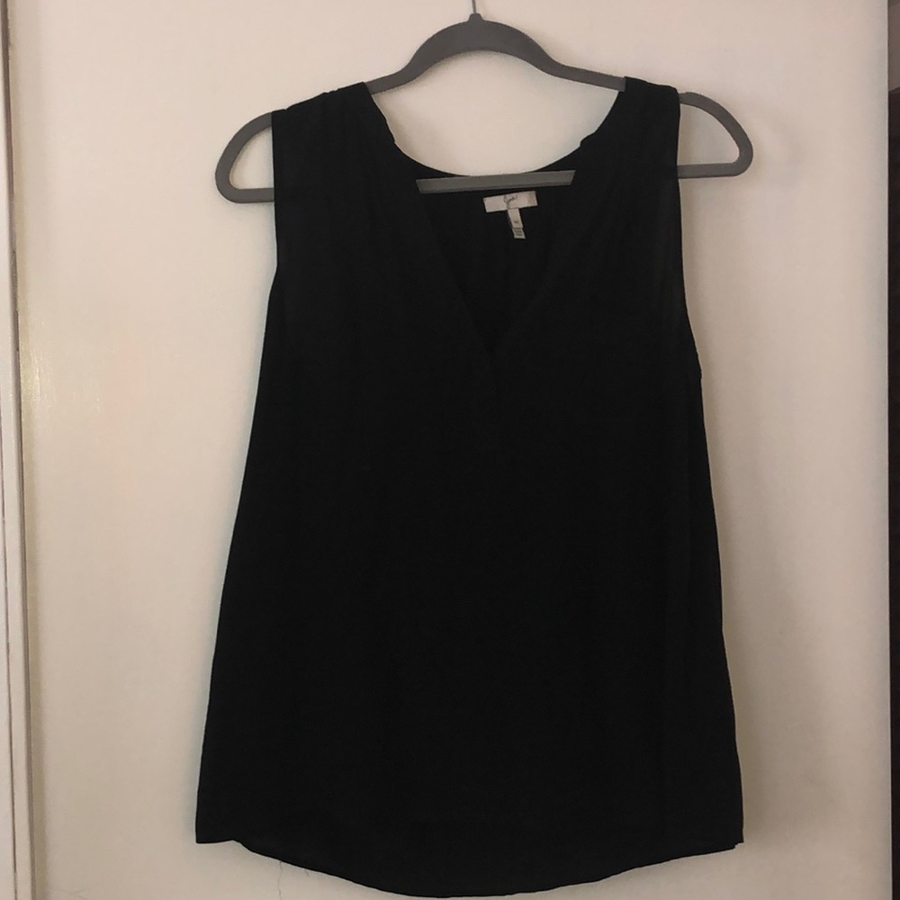 Joie Sleeveless silk black blouse